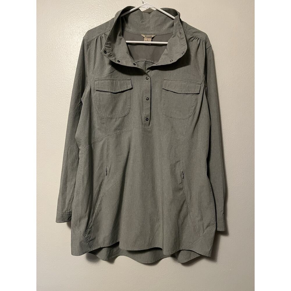 Duluth Trading Women’s Sol Survivor Sun Protection Tunic Shirt Top Large Gray
